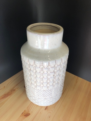 White stoneware vase