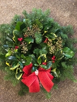 Christmas grave wreath