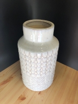 White stoneware vase